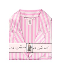 Сатиновая пижама в розовую полоску Victoria’s Secret The Satin Short PJ Set Lilac