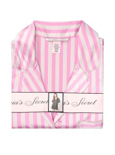 Сатинова піжама в рожеву смужку Victoria's Secret The Satin Short PJ Set Lilac