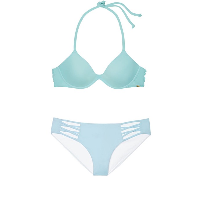 Купальник Victoria's Secret PINK Top &amp; Bikini Strappy panty Sky Blue