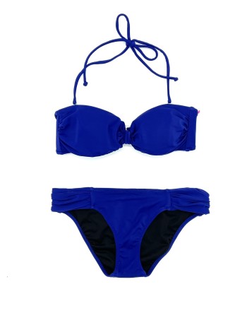 Купальник Victoria&#39;s Secret Pink Blue Bandeu Top S&amp;Mini bikini panty