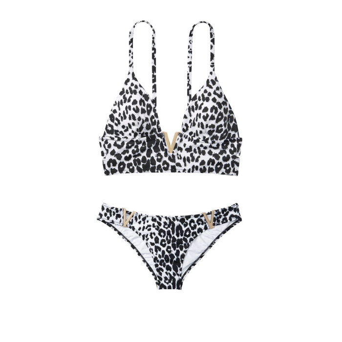 Купальник Вікторія Сікрет V-hardware Bralette & Brazilian panty Animal print