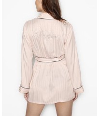 Сатиновий халат Victoria's Secret Rhinestone Satin Kimono Pink fizz