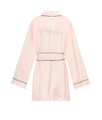 Сатиновый халат Victoria’s Secret Rhinestone Satin Kimono Pink fizz
