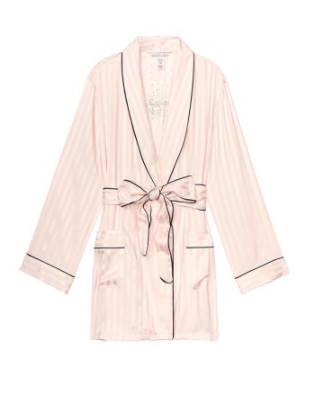 Сатиновий халат Victoria's Secret Rhinestone Satin Kimono Pink fizz