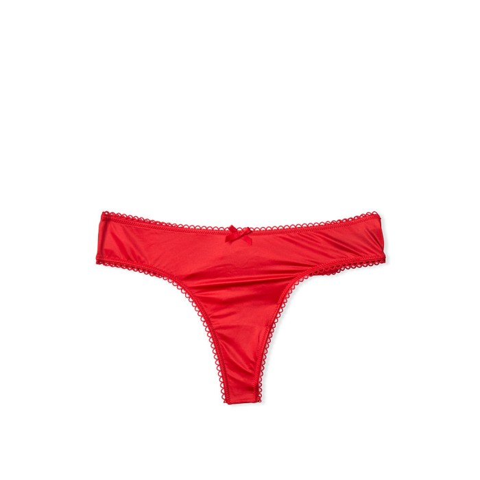 Трусики VS Lipstick Micro &amp; Satin Bow Thong Panty
