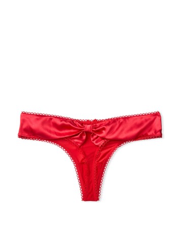Трусики VS Lipstick Micro &amp; Satin Bow Thong Panty