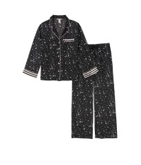 Сатинова піжама VS Satin Long Pj Set print Black stars