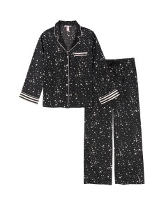 Сатинова піжама VS Satin Long Pj Set print Black stars