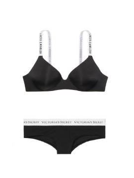 Комплект белья Victoria’s Secret Lightly Lined Logo Bra set Black