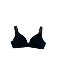 Бюстгальтер Victoria's Secret T-shirt Lightly Lined Black Lurex straps Logo Bra