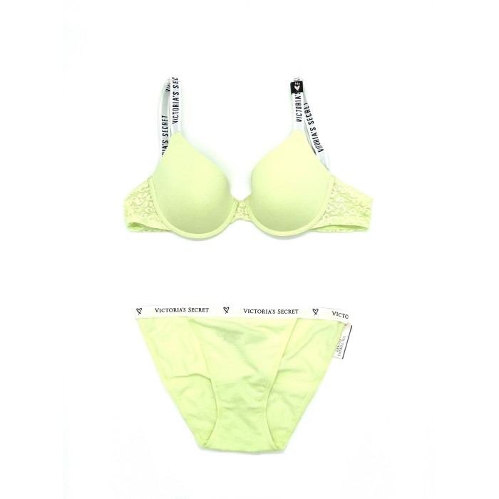 Комплект білизни Вікторія Сікрет Logo Bra t-shirt lightly lined demi bra set