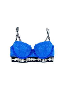 Бюстгальтер Victoria's Secret Pink push-up full coverage blue Lace Bra
