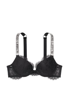 Бюстгальтер Victoria’s Secret Black Lace Embellished Strap Push-up Bra