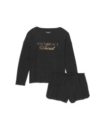 Пижама Victoria’s Secret Cozy KnitShort PJ Set print logo VS