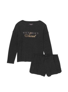 Піжама Victoria's Secret Cozy KnitShort PJ Set print logo VS