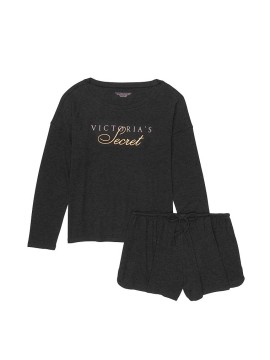Піжама Victoria's Secret Cozy KnitShort PJ Set print logo VS