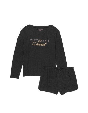 Піжама Victoria's Secret Cozy KnitShort PJ Set print logo VS