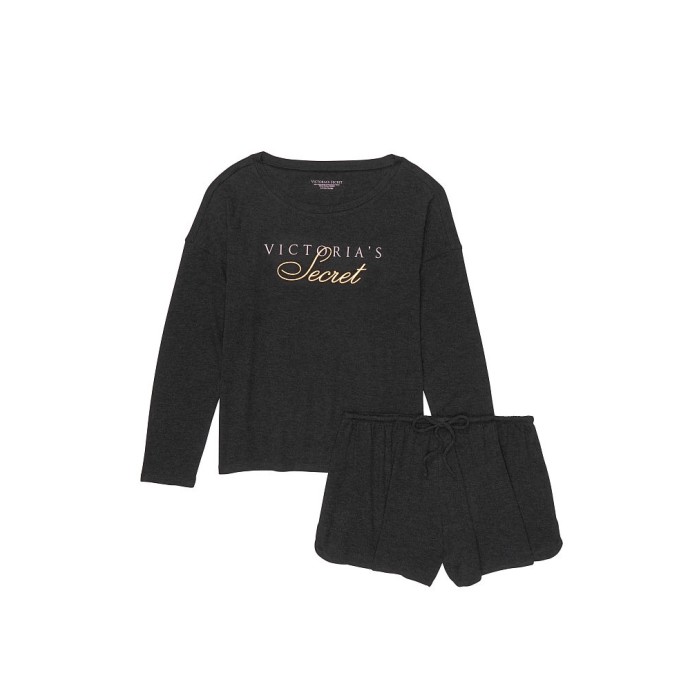 Піжама Victoria's Secret Cozy KnitShort PJ Set print logo VS