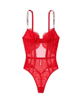 Боді Вікторія Секрет Very Sexy Logo Shine Strap Teddy Lipstick