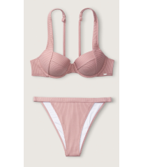 Купальник PINK Victoria’s Secret push-up Swim Ribbed Top Damsel pink