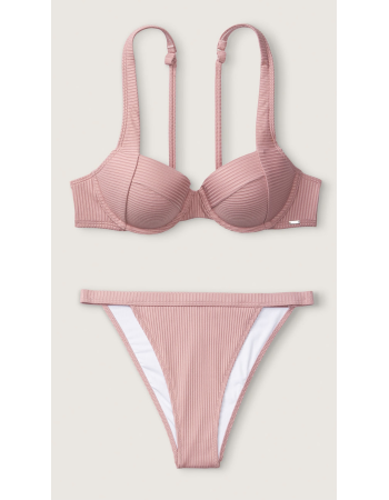 Купальник PINK Victoria’s Secret push-up Swim Ribbed Top Damsel pink