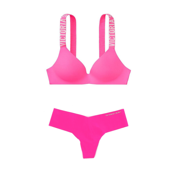  Комплект белья Виктория Сикрет T-shirt Lightly lined Logo Bra set