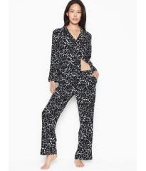 Пижама Victoria’s Secret Flannel Long PJ Set Black Hearts