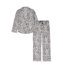 Піжама Victoria's Secret Flannel Long PJ Set Shadow Black Leopard