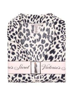 Піжама Victoria's Secret Flannel Long PJ Set Shadow Black Leopard