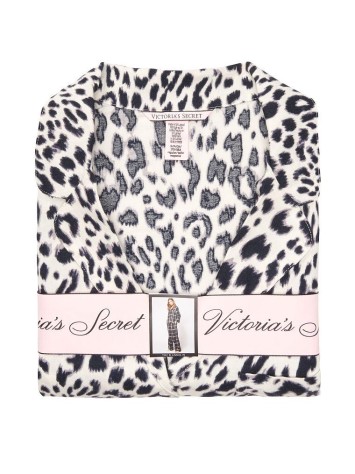 Піжама Victoria's Secret Flannel Long PJ Set Shadow Black Leopard