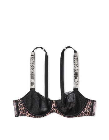 Бюстгальтер Victoria’s Secret Embellished Strap Push-up Leopard Bra