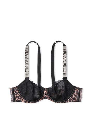 Бюстгальтер Victoria’s Secret Embellished Strap Push-up Leopard Bra