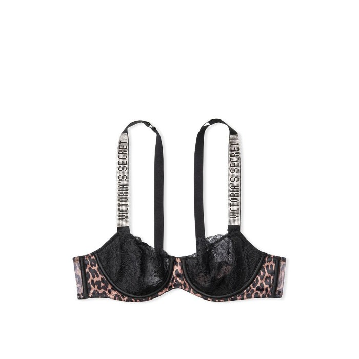 Бюстгальтер Victoria’s Secret Embellished Strap Push-up Leopard Bra