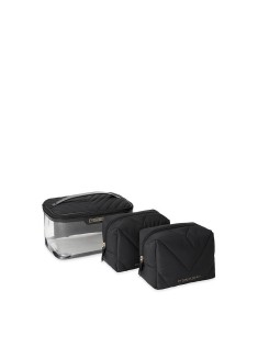 3 в 1 набір косметичок Victoria's Secret Getaway Glam Black Lily Bag