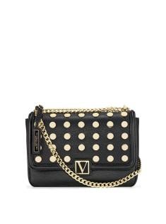 Кросс-боди Виктория Сикрет Medium Shoulder Bag Black with Gold dot