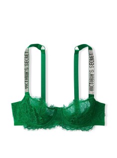 Бюстгальтер зелений Victoria's Secret Embellished Strap Push-up Bra