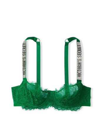 Бюстгальтер зелений Victoria's Secret Embellished Strap Push-up Bra