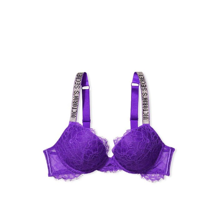 Бюстгальтер Victoria's Secret Embellished Strap Push-up Bra Bright Violet