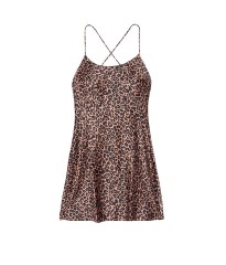Пеньюар Victoria's Secret Cocktail Draped Mini Dress nougat leopard