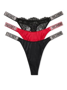 Подарунковий набір Вікторія Сікрет Shine Strap Thong Panty Box Set