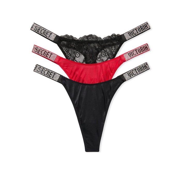 Подарунковий набір Вікторія Сікрет Shine Strap Thong Panty Box Set