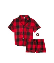 Пижама Victoria’s Secret Flannel Short PJ Set Red plaid