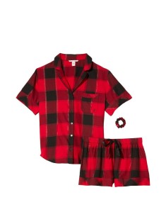 Піжама Victoria's Secret Flannel Short PJ Set Red plaid