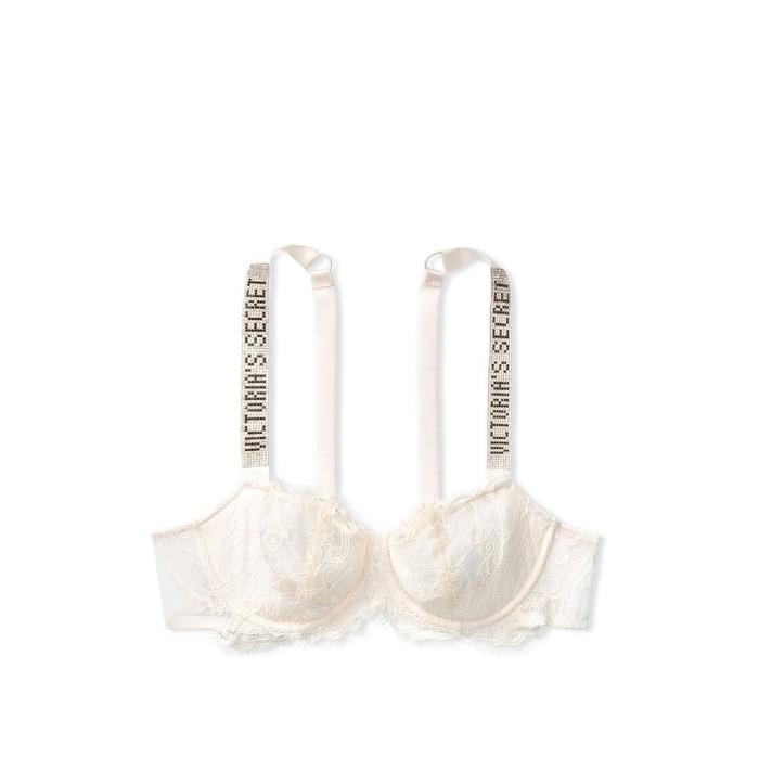 Бюстгальтер Victoria's Secret White Lace Embellished Strap Push-up Bra