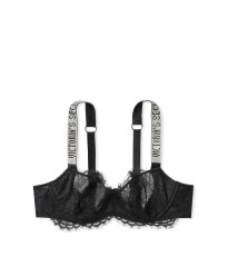 Бюстгальтер черный Victoria’s Secret Embellished Strap Push-up Bra