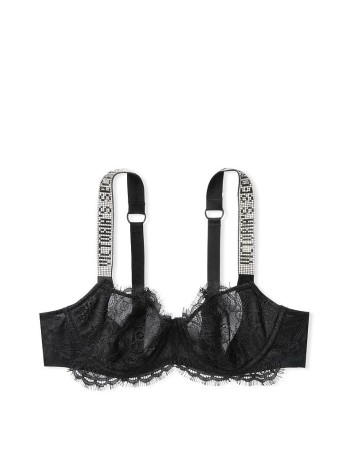 Бюстгальтер чорний Victoria's Secret Embellished Strap Push-up Bra