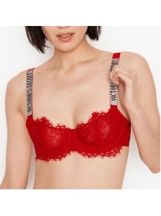 Бюстгальтер красный Victoria’s Secret Embellished Strap Push-up Bra Lipstick