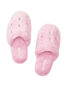 Домашние тапочки Victoria's Secret Logo Faux Fur Slippers