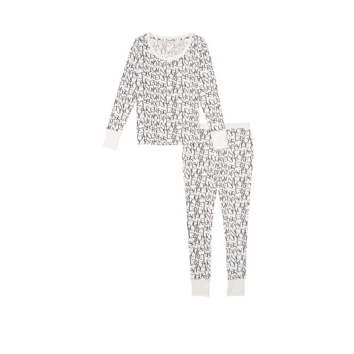 Піжама Victoria's Secret Thermal Long PJ Set print Logo VS