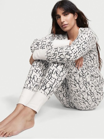 Піжама Victoria's Secret Thermal Long PJ Set print Logo VS